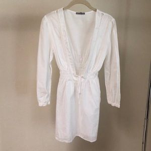 James Peres  long sleeve white peasant top